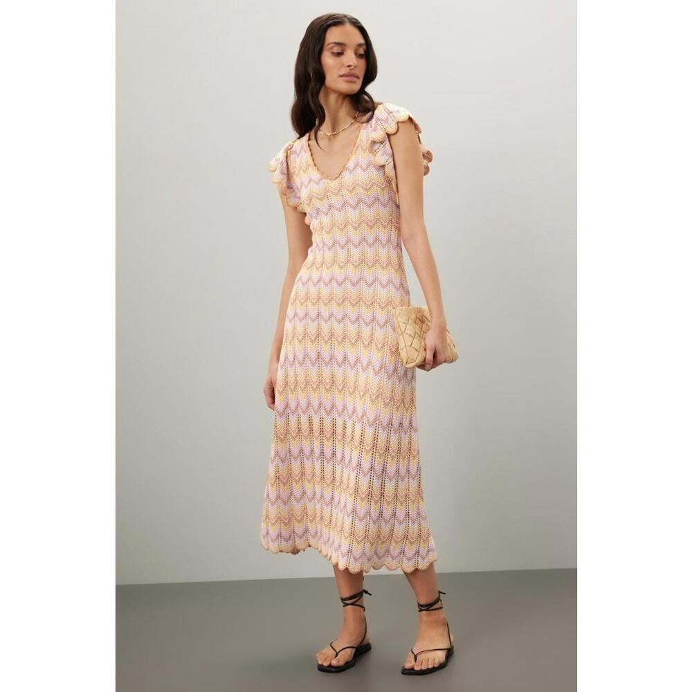 Derek Lam 10 Crosby x RTR Multicolored Crochet Knit Dress Size XS with Hole